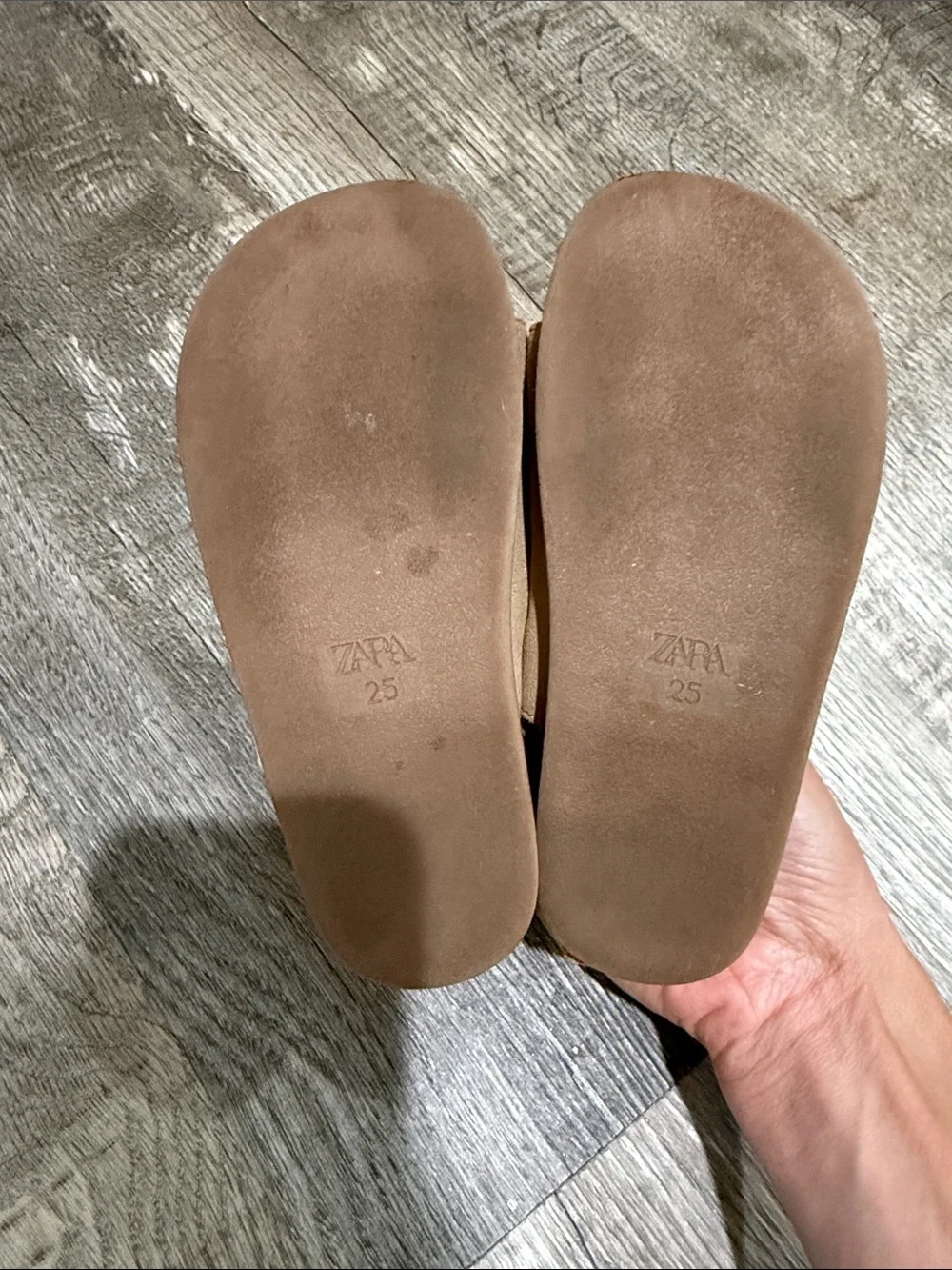 Zara genuine suede leather sandals eu25